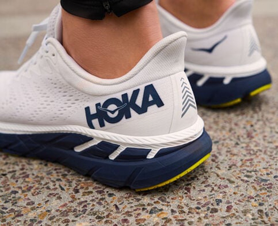 Hoka One One Mens Running Shoes - Clifton 7 - White/Black - LSBU24805